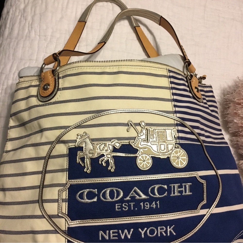 Coach Poppy Patchwork Tote - Picture 2 of 10